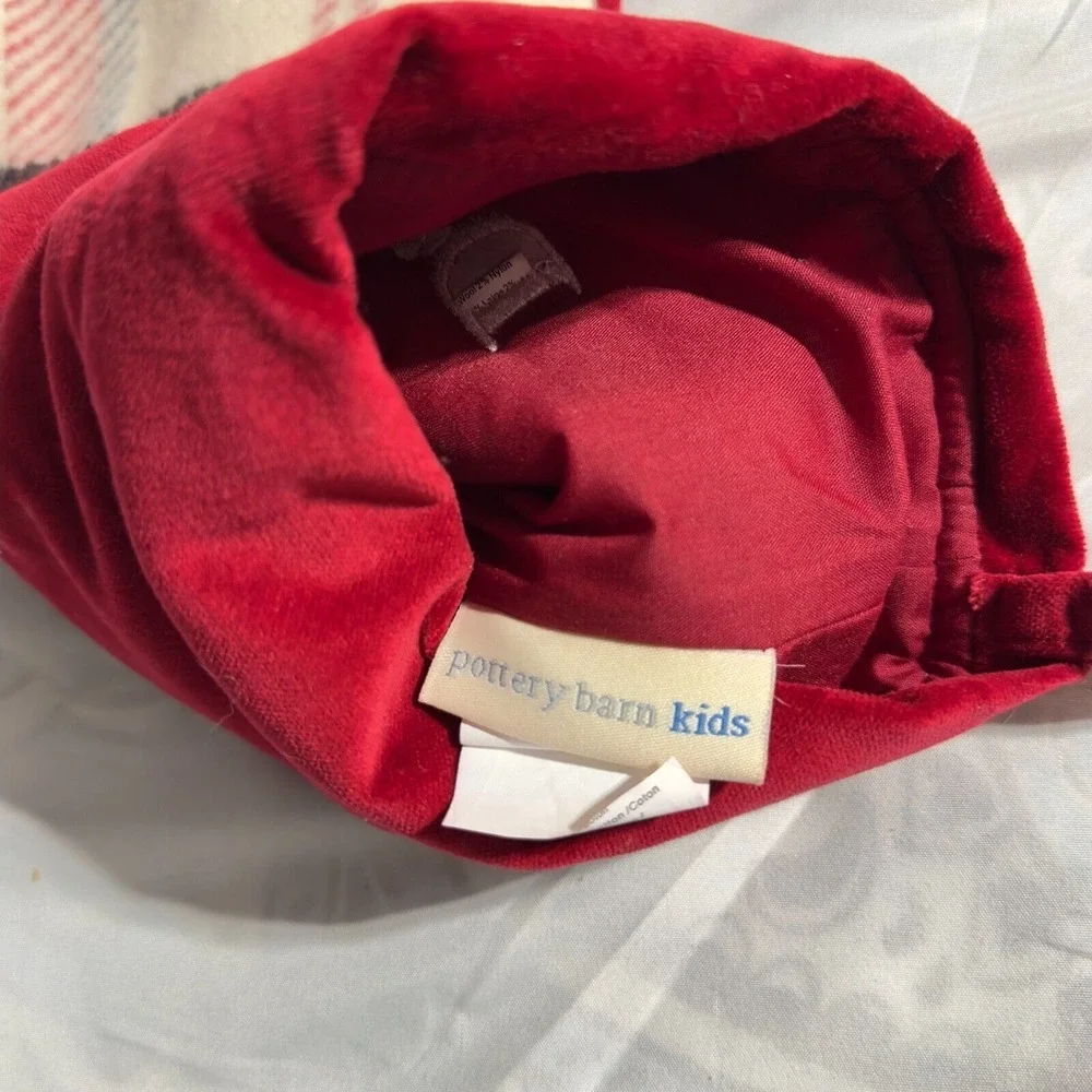 Pottery‎ Barn Red Plaid Christmas Stocking Large 24